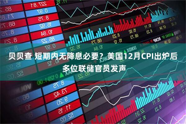 贝贝查 短期内无降息必要？美国12月CPI出炉后 多位联储官员发声